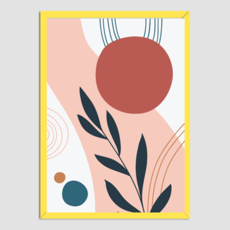 Geometric Botanical Wall Art – Abstract Framed Print in Earthy Tones for Modern Interiors - Image 4