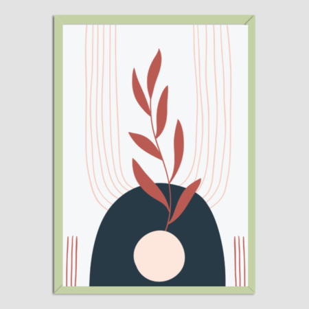 Minimalist Abstract Botanical Wall Art – Modern Framed Print for Home & Office Decor - Image 1