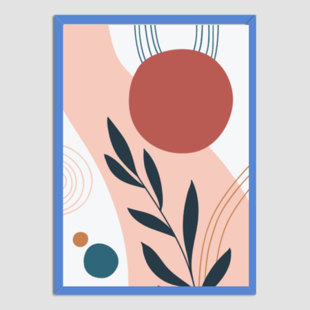 Geometric Botanical Wall Art – Abstract Framed Print in Earthy Tones for Modern Interiors - Image 2
