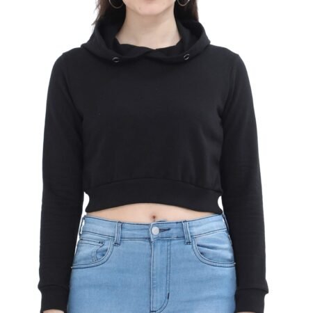 Women’s Light Pink Cropped Hoodie – Casual Streetwear with Soft Cotton Comfort - Image 4