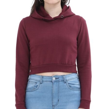 Women’s Light Pink Cropped Hoodie – Casual Streetwear with Soft Cotton Comfort - Image 3