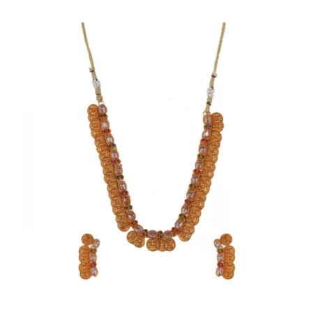 Generic Women's Elegent Laxmi Coin Shape Jewellery Chowker Set (White, Free Size) - Image 1
