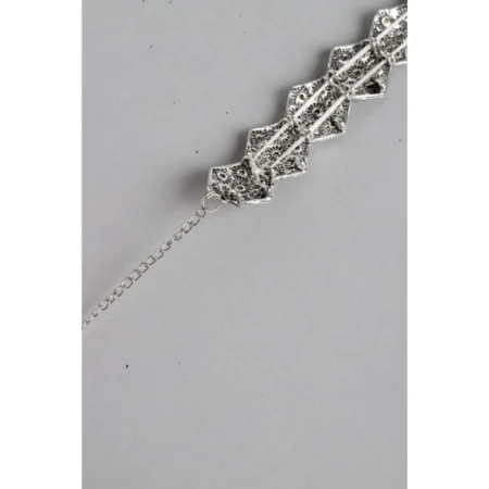 Generic Women's Rose Gold Plated Alloy Choker (Silver & Black) - Image 4