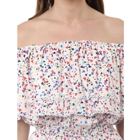 Generic Women's Rayon Floral Half Sleeve Above Knee Dress (Multicolor) - Image 2