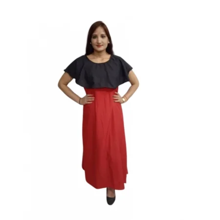 Generic Women's Casual Crepe Cape Sleeve Dress (Black) - Image 1