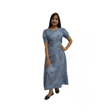 Generic Women's Casual Crepe Half Sleeves Dress (Grey) - Image 1