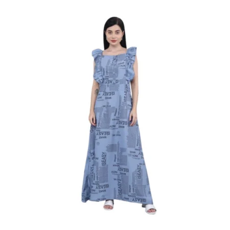 Generic Women's Casual Crepe Sleeveless Dress (Grey) - Image 1