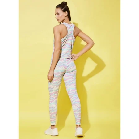 Generic Women's Polyester Lycra Printed Sleeveless Active Wear (Multicolor) - Image 5